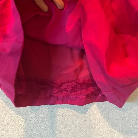 Trina Turk Cage Neck Sleeveless Color Block Black and Pink Midi Dress - Picture 6 of 10